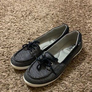 Keds black ortholite boat shoes